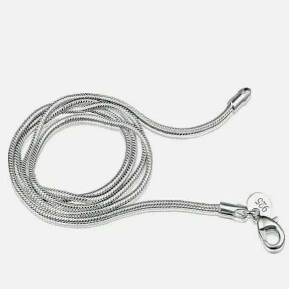18" Snake S925 STAMPED Silver Chain - 1MM - Picture 2 of 5